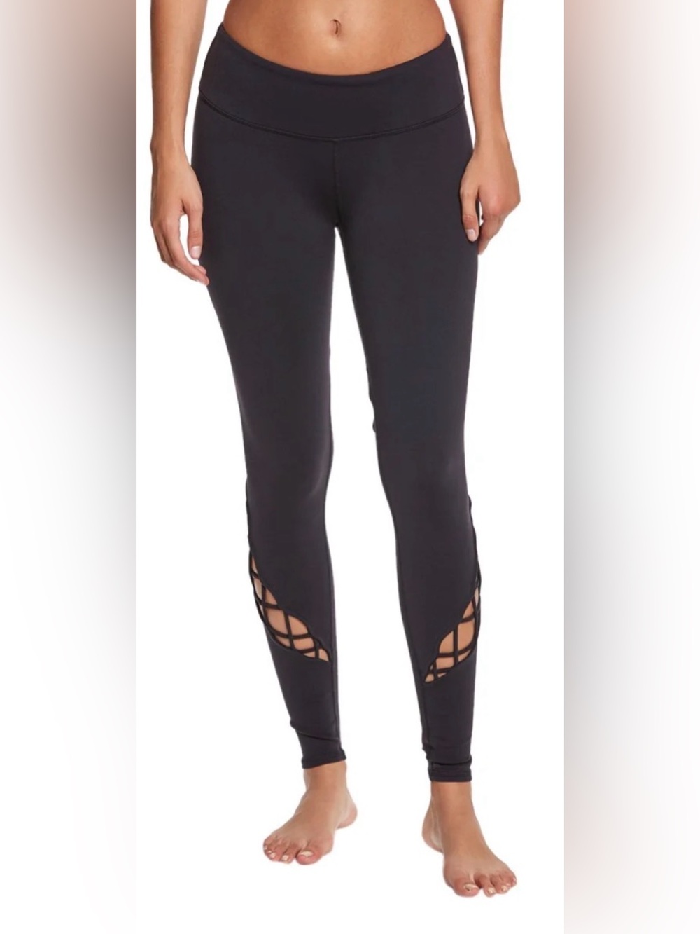 Alo Yoga Entwine dark grey Braided Cutout Leggings XS Mid Rise Yoga Pants